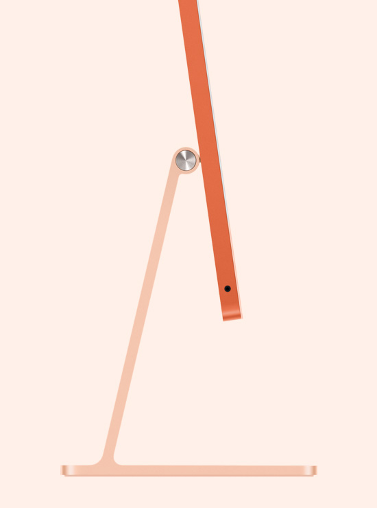 Perfil de un iMac naranja