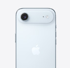 „iPhone Air“, galinė pusė, dangaus žydros spalvos, „Fusion“ pagrindinė kameros sistema viršutinėje dalyje
